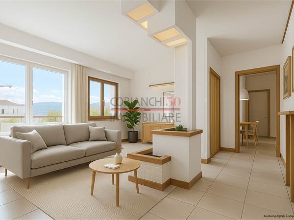 PALLANZA, THREE-ROOM APARTMENT WITH BALCONIES AND GARAGE 